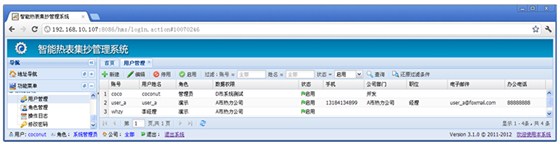 超声波热量表用户管理